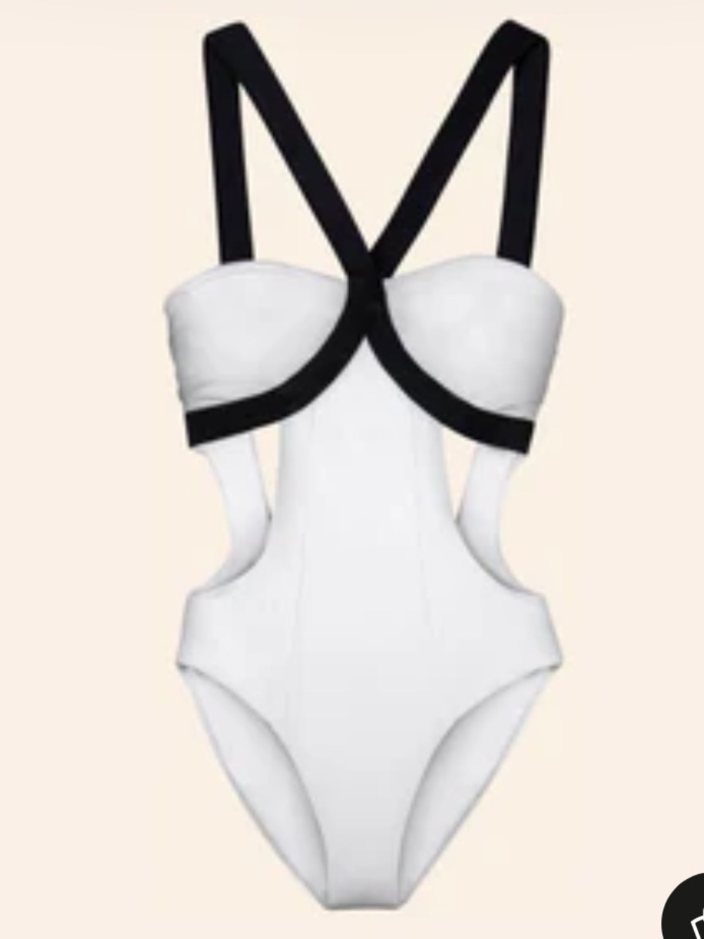 WET Classic Monochrome Veruscka One Piece Bathing Suit NWT